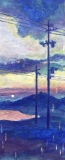 月と私～優しい夕べ～　日本画　14×27㎝　個人蔵